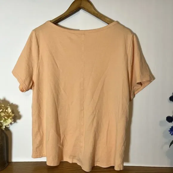 Athleta Womens L Orange Short Sleeve T-Shirt Round Neck Active Top - Picture 4 of 4